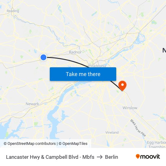Lancaster Hwy & Campbell Blvd - Mbfs to Berlin map