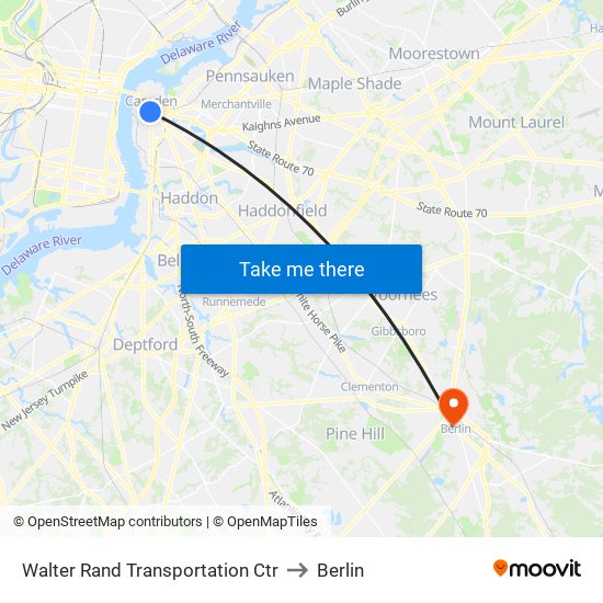 Walter Rand Transportation Ctr to Berlin map