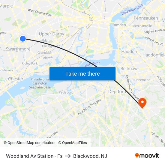 Woodland Av Station - Fs to Blackwood, NJ map