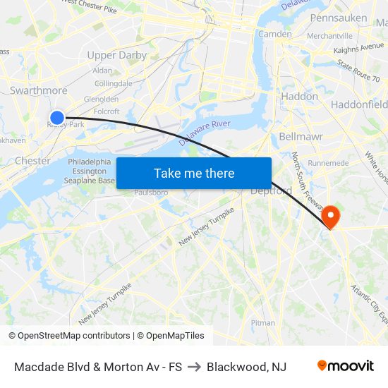 Macdade Blvd & Morton Av - FS to Blackwood, NJ map