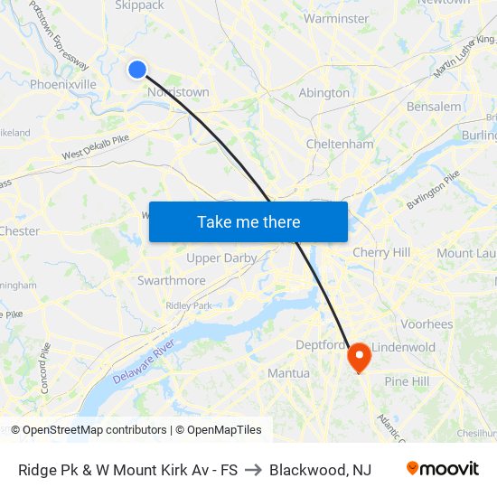 Ridge Pk & W Mount Kirk Av - FS to Blackwood, NJ map