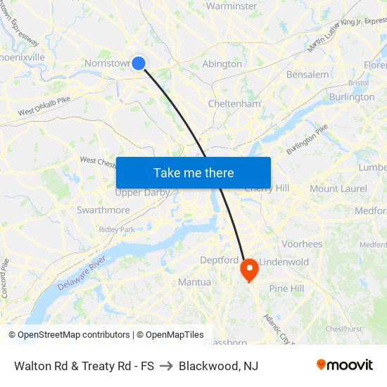 Walton Rd & Treaty Rd - FS to Blackwood, NJ map