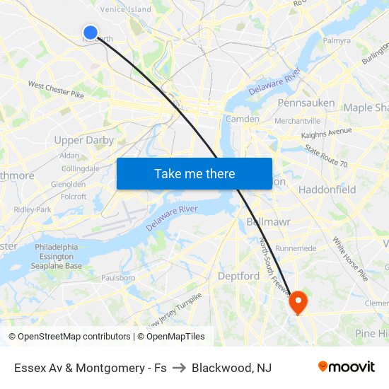 Essex Av & Montgomery - Fs to Blackwood, NJ map