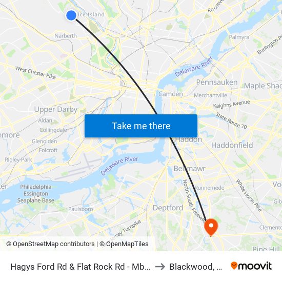 Hagys Ford Rd & Flat Rock Rd - Mbfs to Blackwood, NJ map