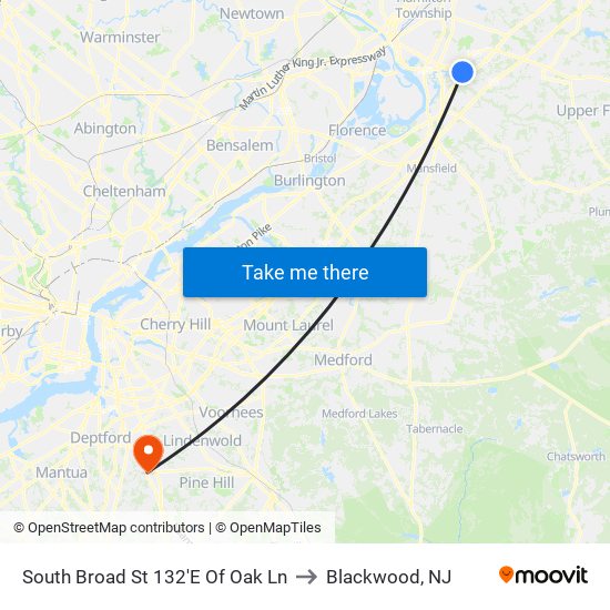 South Broad St 132'E Of Oak Ln to Blackwood, NJ map