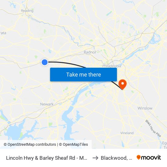 Lincoln Hwy & Barley Sheaf Rd - Mbns to Blackwood, NJ map
