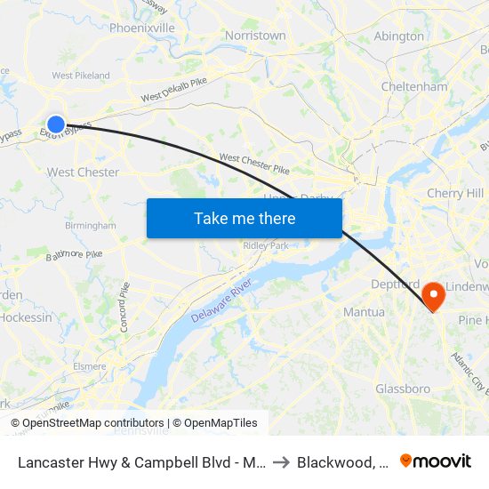 Lancaster Hwy & Campbell Blvd - Mbfs to Blackwood, NJ map