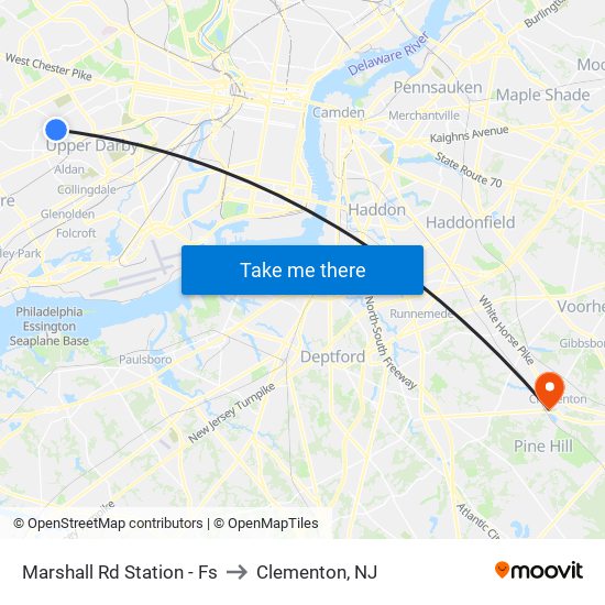 Marshall Rd Station - Fs to Clementon, NJ map
