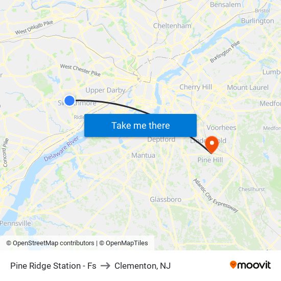 Pine Ridge Station - Fs to Clementon, NJ map