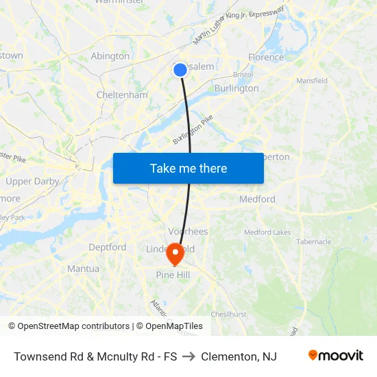 Townsend Rd & Mcnulty Rd - FS to Clementon, NJ map