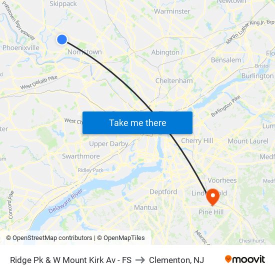 Ridge Pk & W Mount Kirk Av - FS to Clementon, NJ map