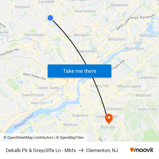 Dekalb Pk & Greycliffe Ln - Mbfs to Clementon, NJ map