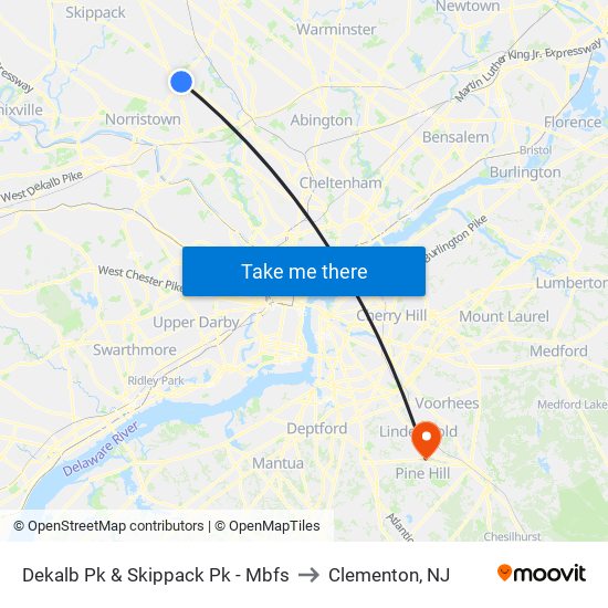 Dekalb Pk & Skippack Pk - Mbfs to Clementon, NJ map