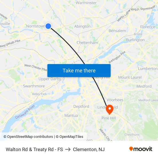 Walton Rd & Treaty Rd - FS to Clementon, NJ map