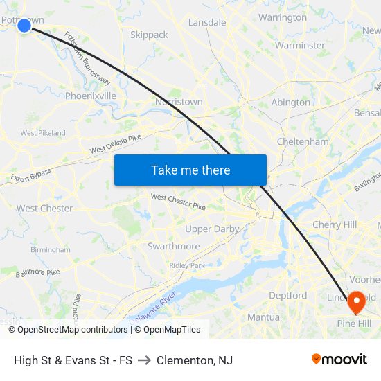 High St & Evans St - FS to Clementon, NJ map