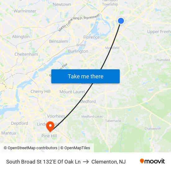 South Broad St 132'E Of Oak Ln to Clementon, NJ map