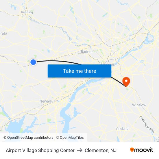 Airport Village Shopping Center to Clementon, NJ map
