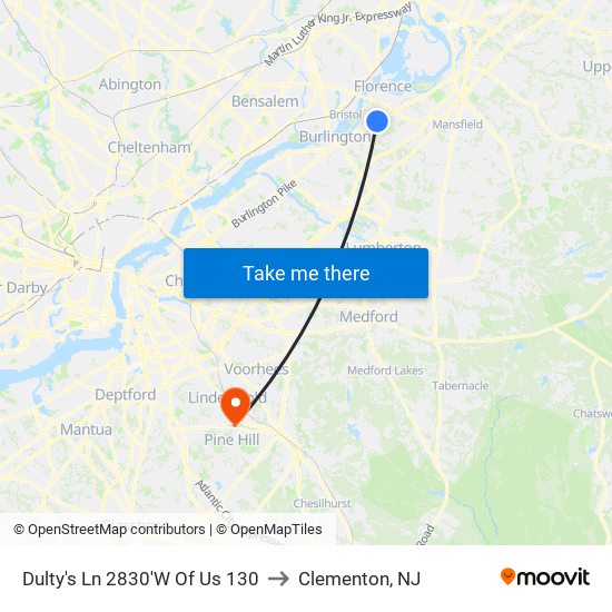 Dulty's Ln 2830'W Of Us 130 to Clementon, NJ map