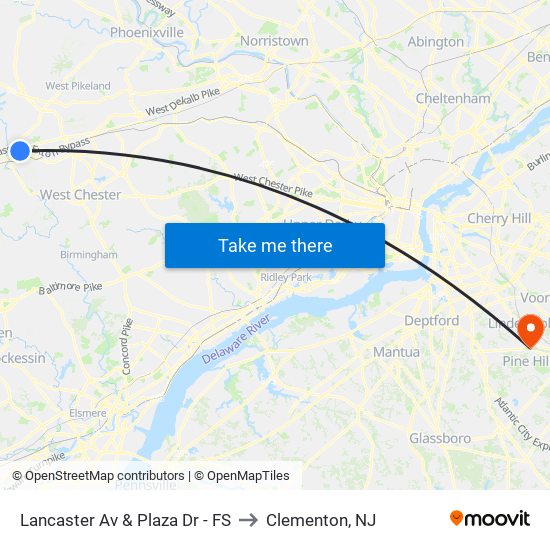 Lancaster Av & Plaza Dr - FS to Clementon, NJ map