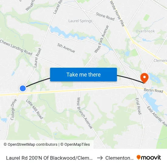 Laurel Rd 200'N Of Blackwood/Clementon Rd to Clementon, NJ map