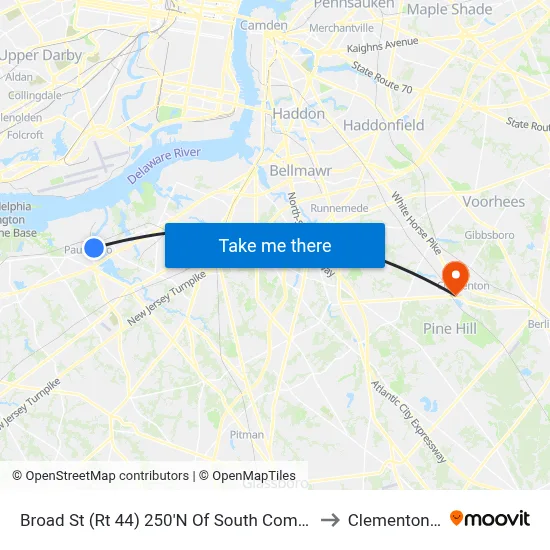 Broad St (Rt 44) 250'N Of South Commerce St to Clementon, NJ map