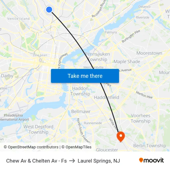 Chew Av & Chelten Av - Fs to Laurel Springs, NJ map