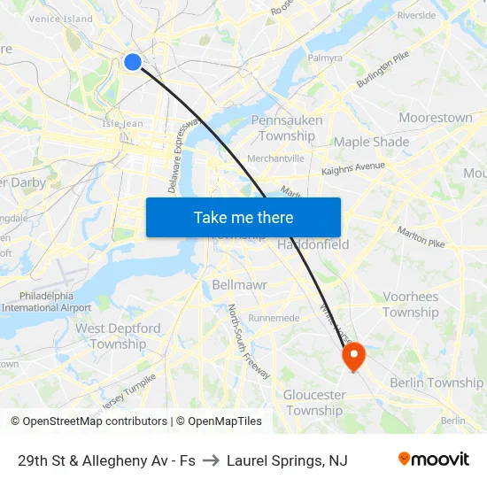 29th St & Allegheny Av - Fs to Laurel Springs, NJ map