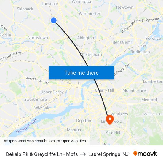 Dekalb Pk & Greycliffe Ln - Mbfs to Laurel Springs, NJ map