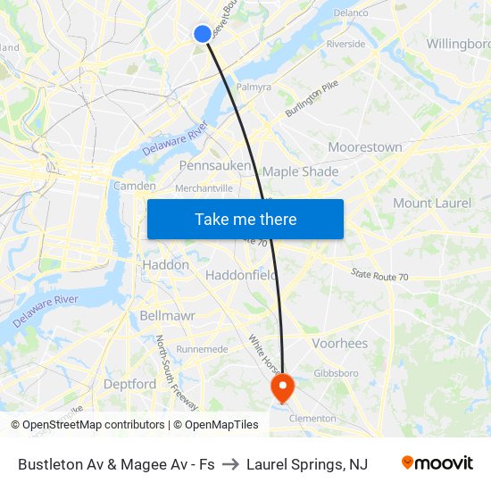 Bustleton Av & Magee Av - Fs to Laurel Springs, NJ map