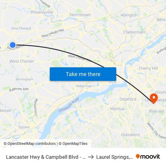 Lancaster Hwy & Campbell Blvd - Mbfs to Laurel Springs, NJ map