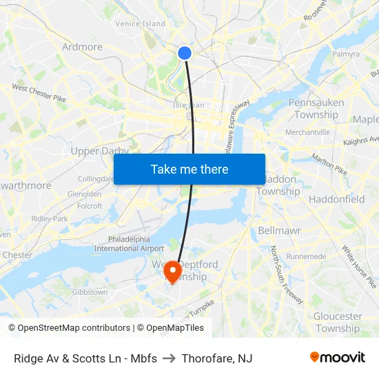 Ridge Av & Scotts Ln - Mbfs to Thorofare, NJ map
