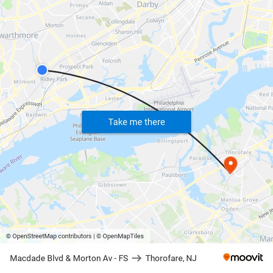 Macdade Blvd & Morton Av - FS to Thorofare, NJ map
