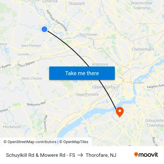 Schuylkill Rd & Mowere Rd - FS to Thorofare, NJ map
