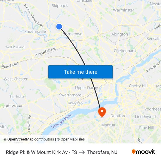Ridge Pk & W Mount Kirk Av - FS to Thorofare, NJ map