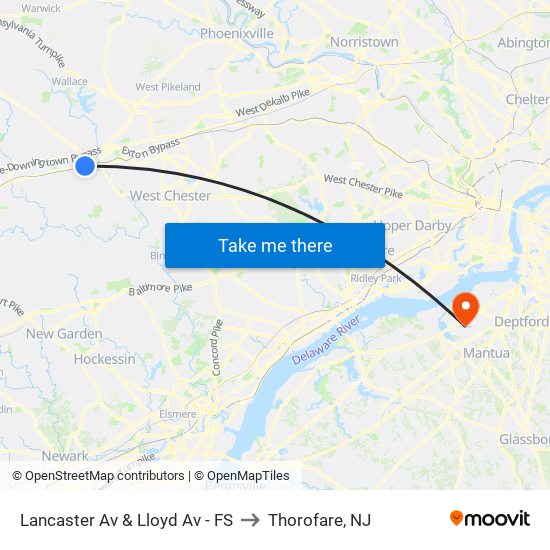 Lancaster Av & Lloyd Av - FS to Thorofare, NJ map