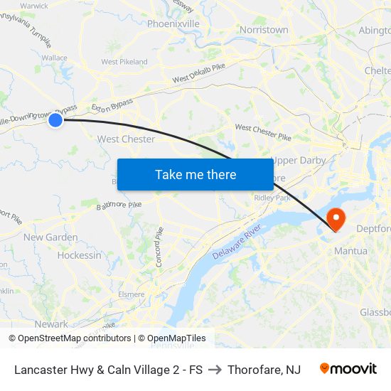 Lancaster Hwy & Caln Village 2 - FS to Thorofare, NJ map