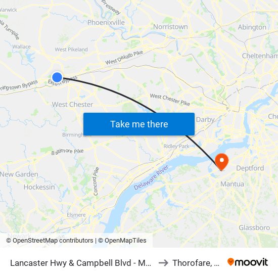 Lancaster Hwy & Campbell Blvd - Mbfs to Thorofare, NJ map