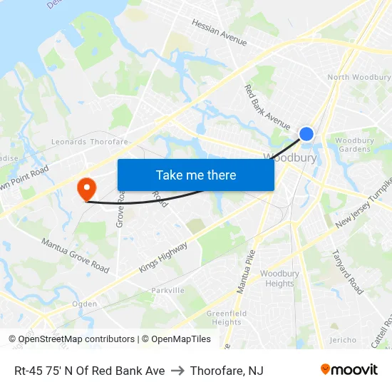 Rt-45 75' N Of Red Bank Ave to Thorofare, NJ map