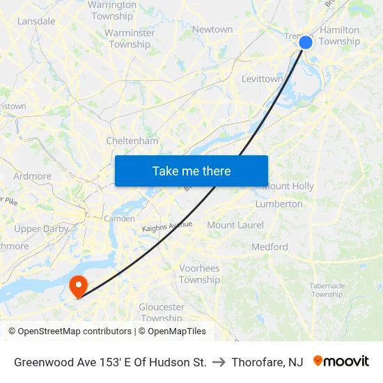 Greenwood Ave 153' E Of Hudson St. to Thorofare, NJ map