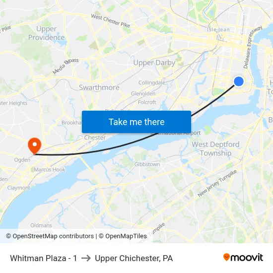 Whitman Plaza - 1 to Upper Chichester, PA map