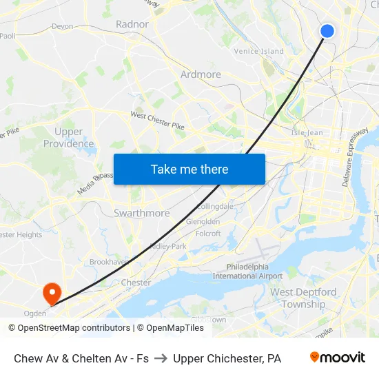 Chew Av & Chelten Av - Fs to Upper Chichester, PA map