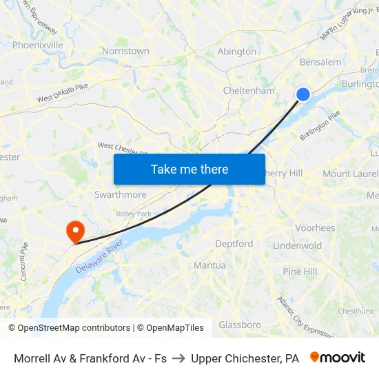 Morrell Av & Frankford Av - Fs to Upper Chichester, PA map