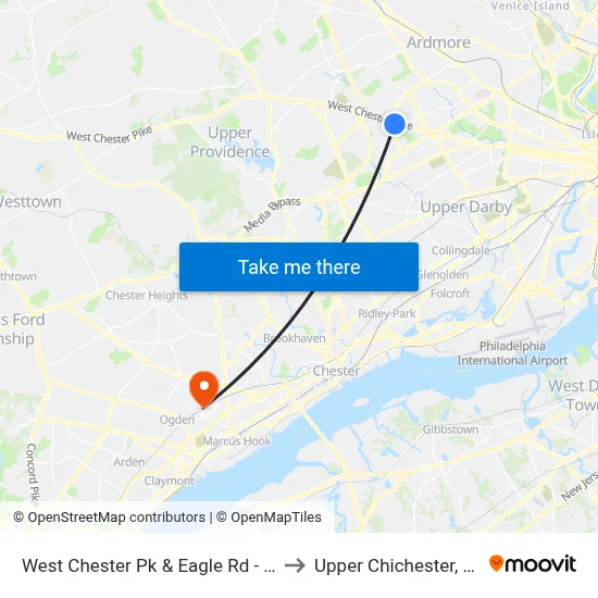 West Chester Pk & Eagle Rd - Fs to Upper Chichester, PA map