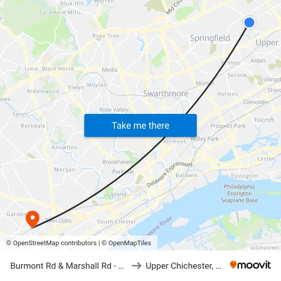 Burmont Rd & Marshall Rd - FS to Upper Chichester, PA map