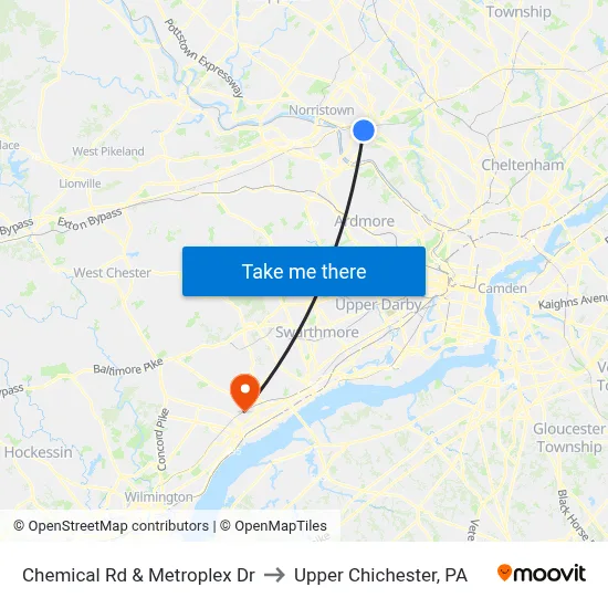 Chemical Rd & Metroplex Dr to Upper Chichester, PA map