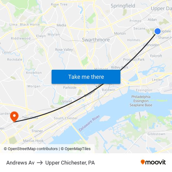 Andrews Av to Upper Chichester, PA map