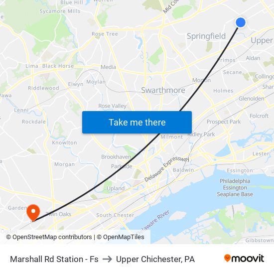 Marshall Rd Station - Fs to Upper Chichester, PA map