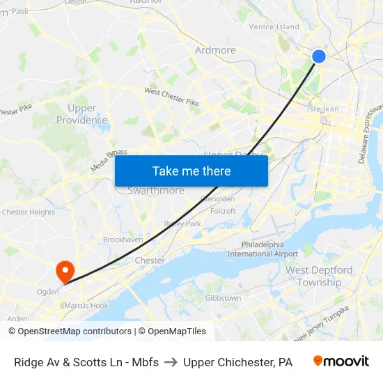Ridge Av & Scotts Ln - Mbfs to Upper Chichester, PA map