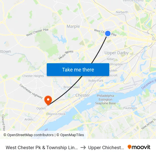 West Chester Pk & Township Line Rd - Fs to Upper Chichester, PA map
