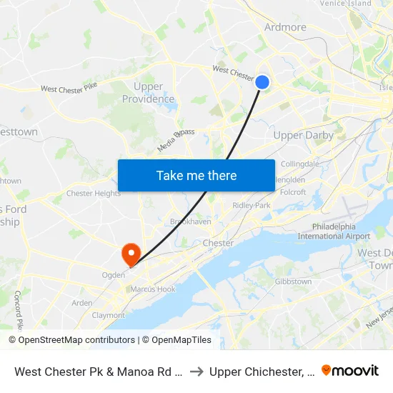 West Chester Pk & Manoa Rd - Fs to Upper Chichester, PA map